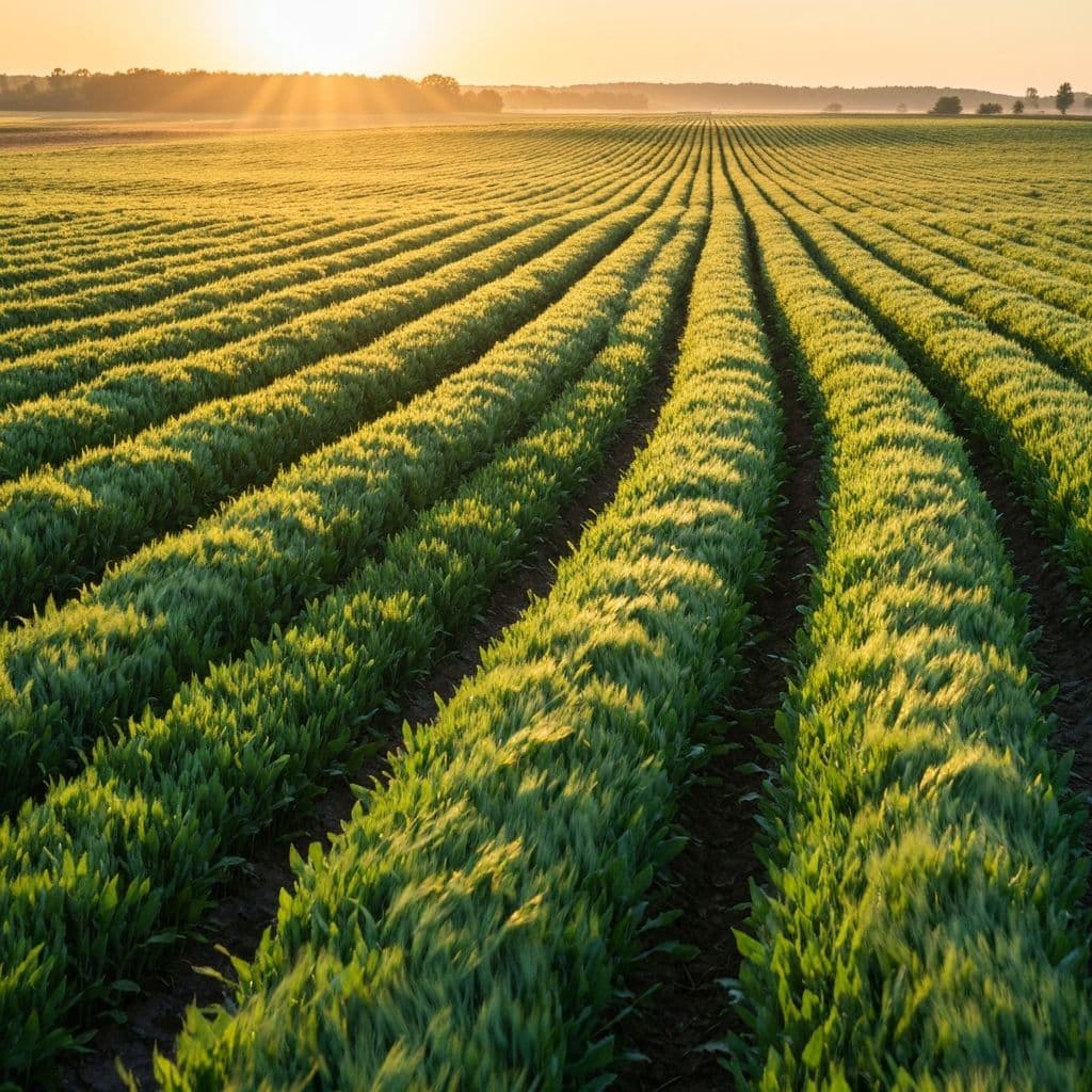 Campo de girassóis ao pôr do sol
